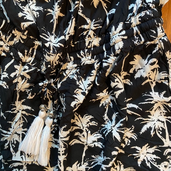 Blue Island black and white tropical top size L - Picture 6 of 12